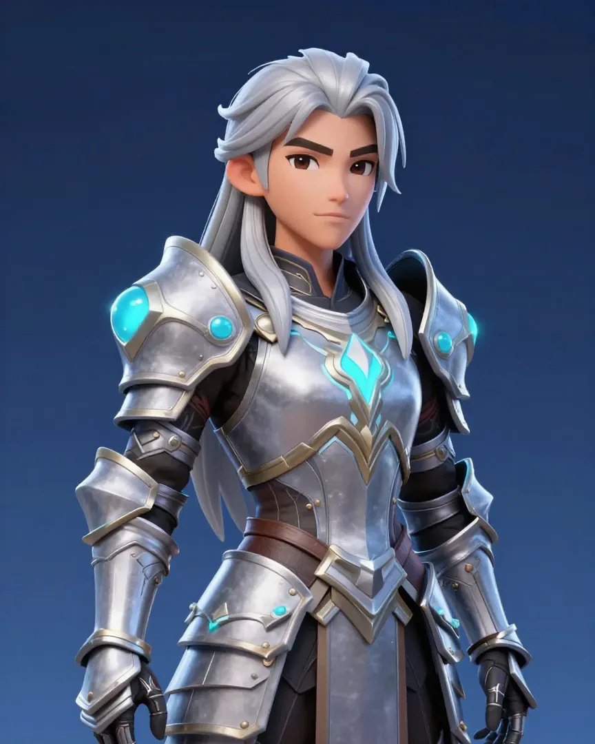 Example avatar: a silver-haired character in ornate fantasy armor